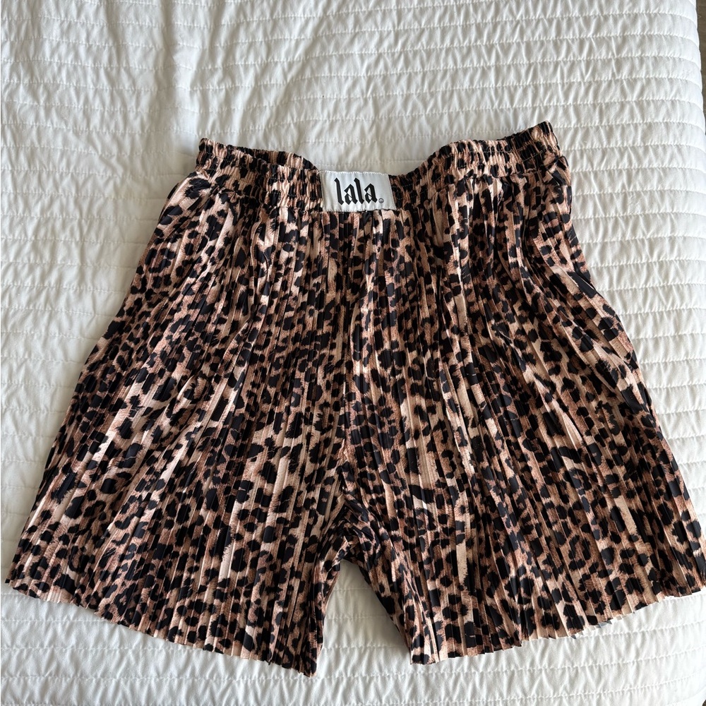 Dressed in LALA High Waist Leopard Print Shorts